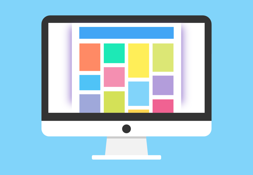 picture of pc with colorful boxes