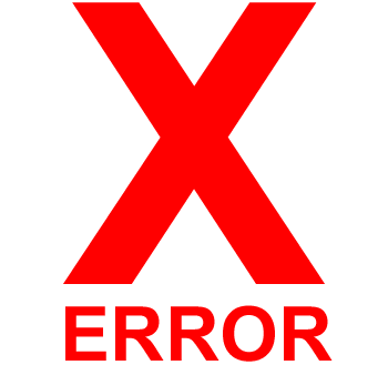 picture of letter X and word ERROR