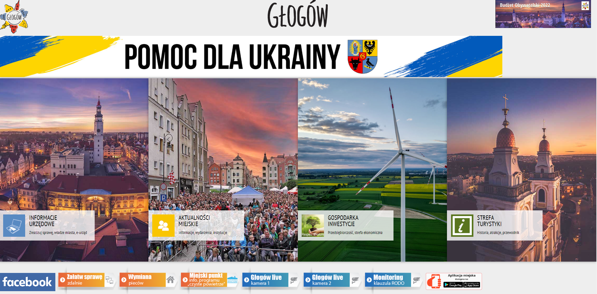 Picture represents the main page of www.glogow.pl