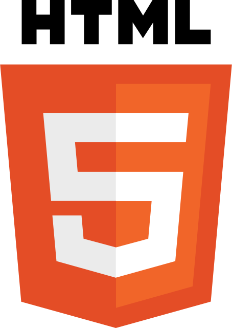 The image depicts the logo of the HTML programming language.